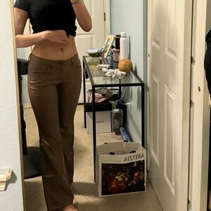 Brown Leather Pants Flared